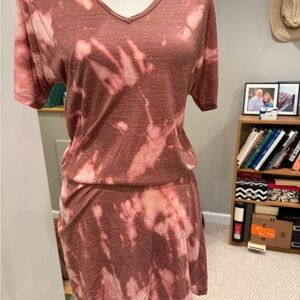 Bella Canvas Tie-Dye Mini Dress - Pink and White NWT SMALL